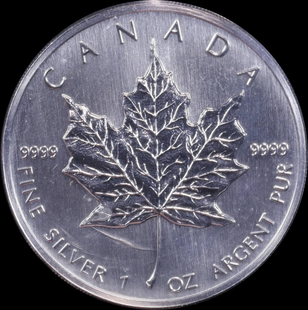 Canada 1990 Silver 5 Dollar 1oz Maple Leaf Uncirculated product image