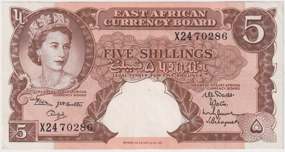 East Africa 1961-63 5 Shillings Pick#41a good EF product image