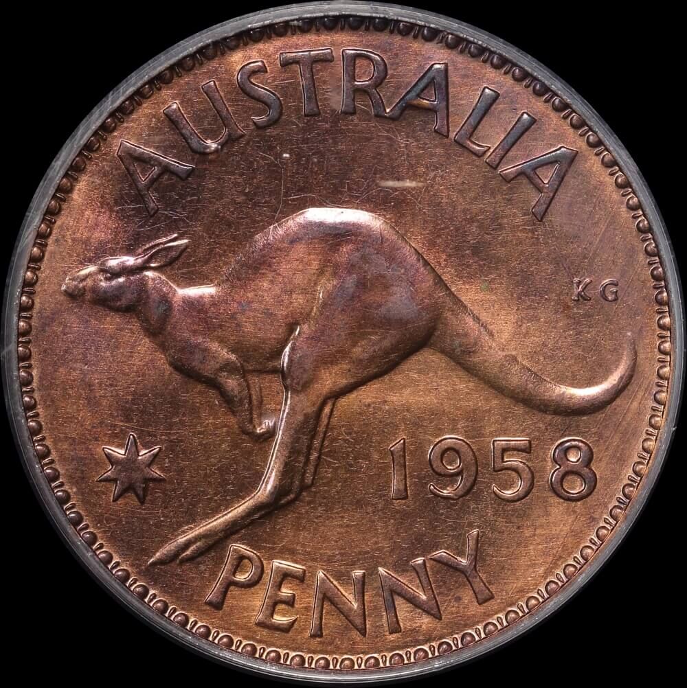 1958 Melbourne Proof Penny PCGS PR64RB product image