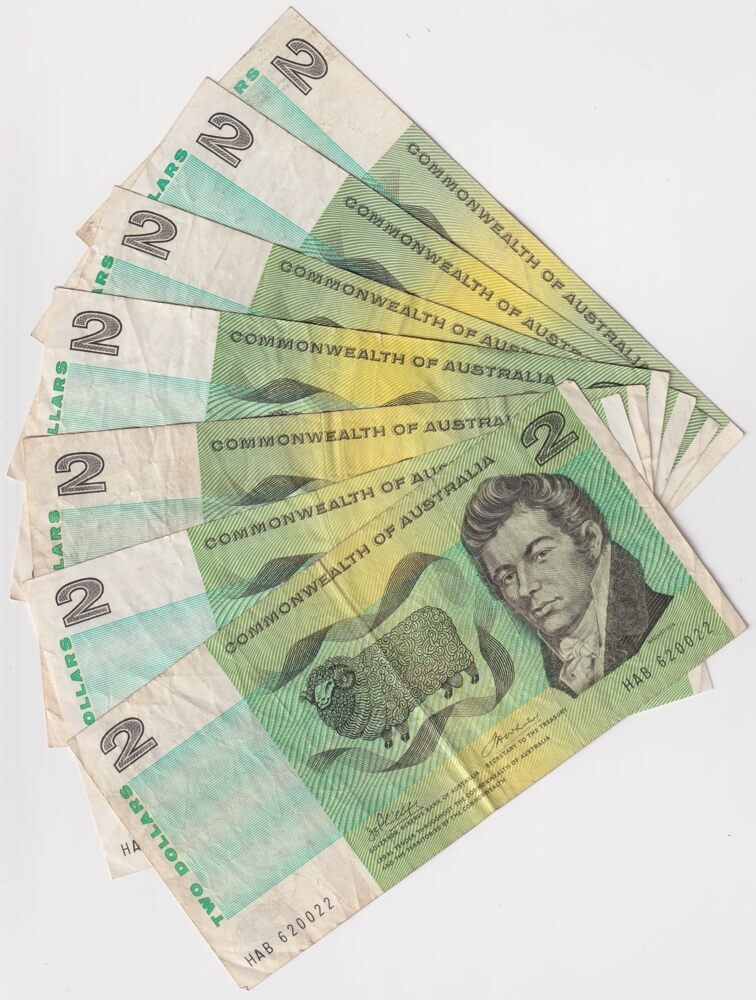 Commonwealth of Australia Paper $2 Note Issued 1966 ~ 1975 Decent Condition product image