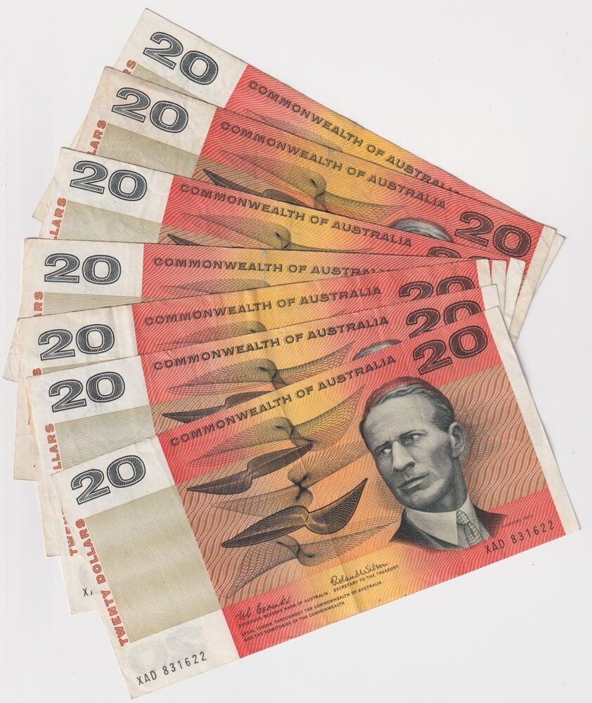 Commonwealth of Australia Paper $20 Note Issued 1966 ~ 1975  Decent Condition product image