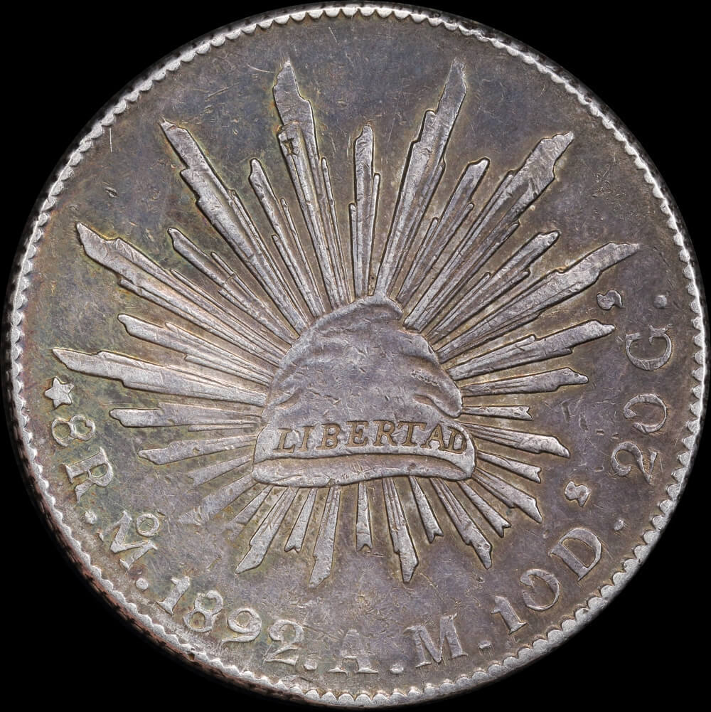 Mexico 1892-Mo Silver 8 Reales KM# 377.10 good VF product image