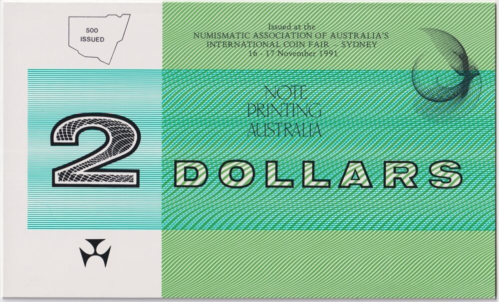 1991 $2 Note Folder Johnston/Fraser Sydney International Coin Fair product image