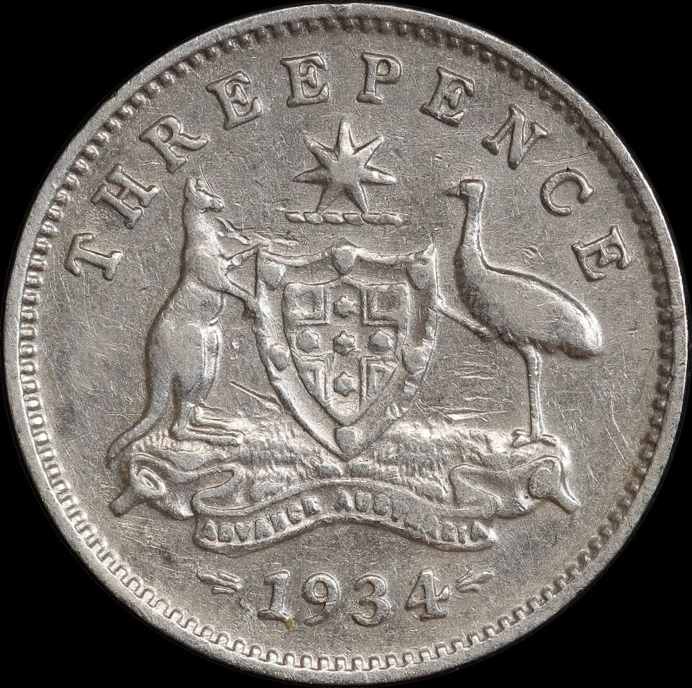 1934/3 Overdate Threepence Fine product image