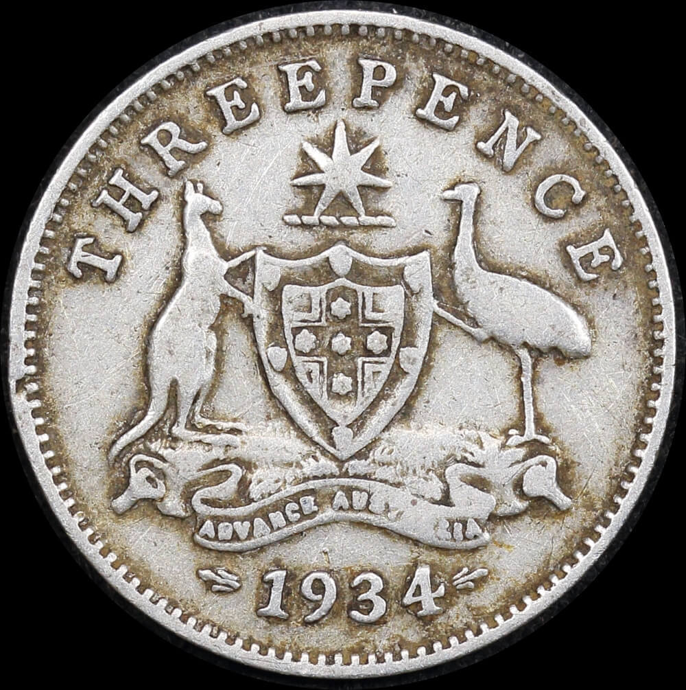 1934/3 Overdate Threepence Very Good product image