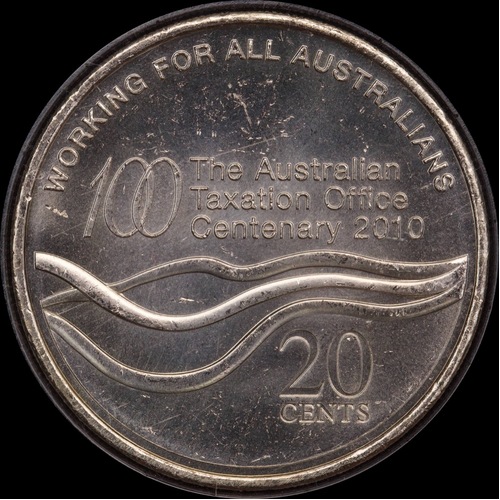 2010 Carded 20 Cent Unc Coin ATO Centenary Sterling Currency